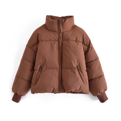 Women's High-Collar Puffer Jacket – Water-Resistant Winter 1