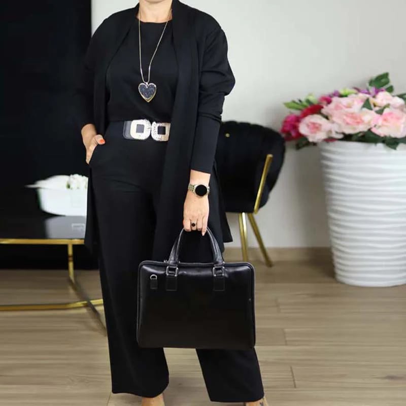 Women's 3-Piece Set Cardigan, Top & Trousers — Elegant Style 6