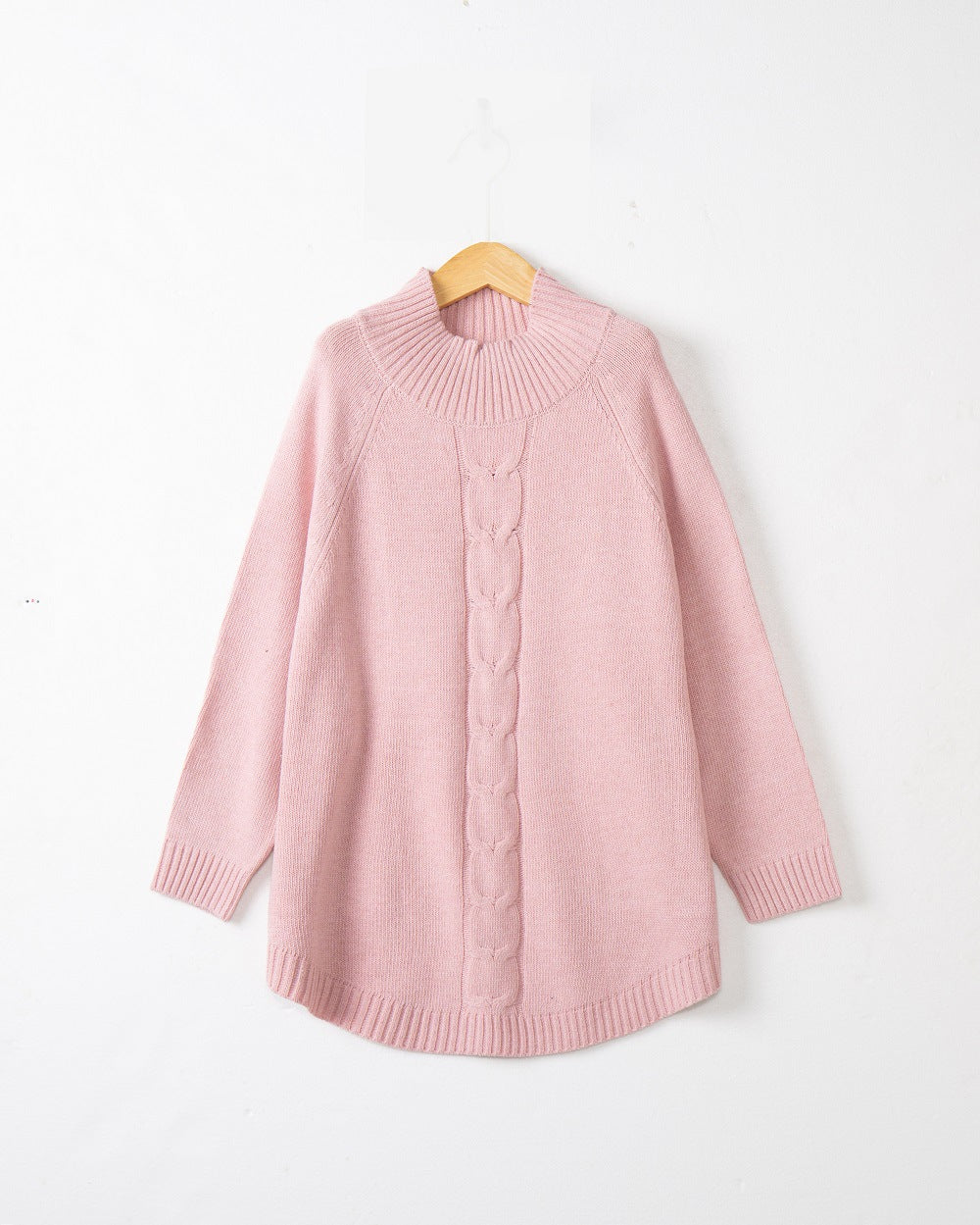 Women's Cable Knit Sweater Turtleneck — Oversize Raglan Fit 10