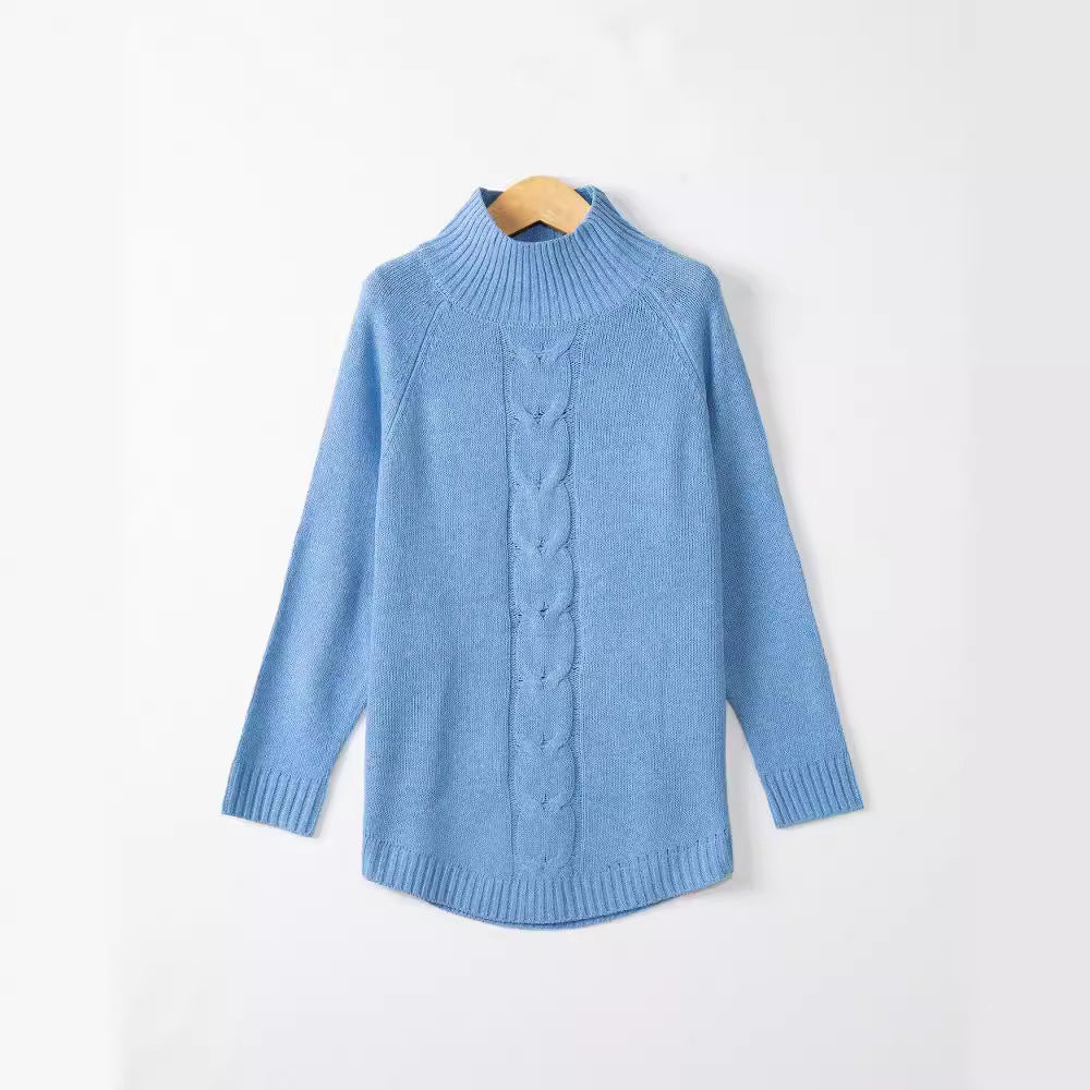 Women's Cable Knit Sweater Turtleneck — Oversize Raglan Fit 4