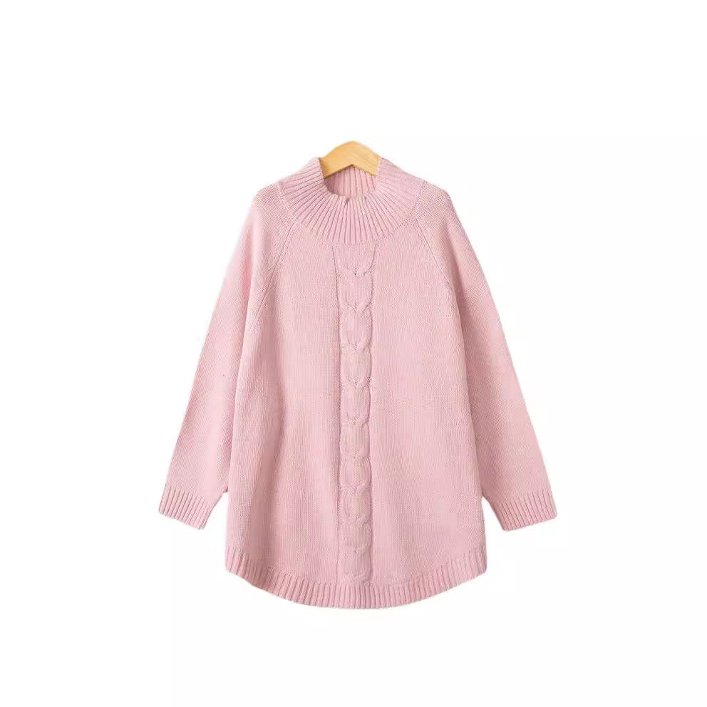 Women's Cable Knit Sweater Turtleneck — Oversize Raglan Fit 5
