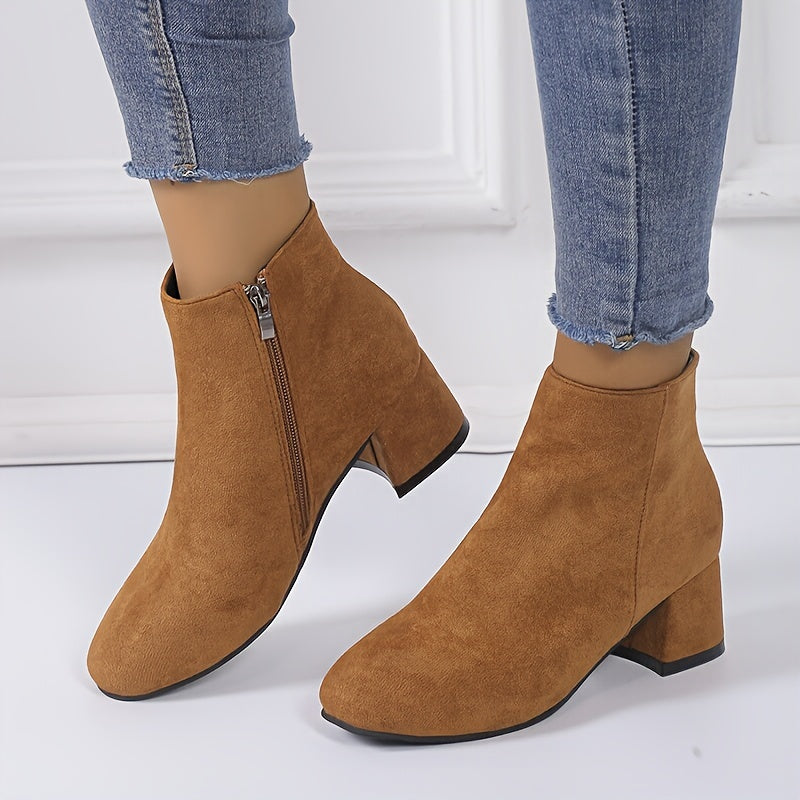 Women's Chelsea Ankle Boot Block Heel — Suede Look 2