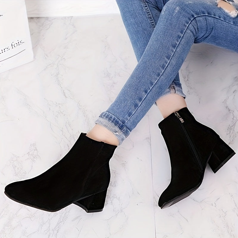 Women's Chelsea Ankle Boot Block Heel — Suede Look 5