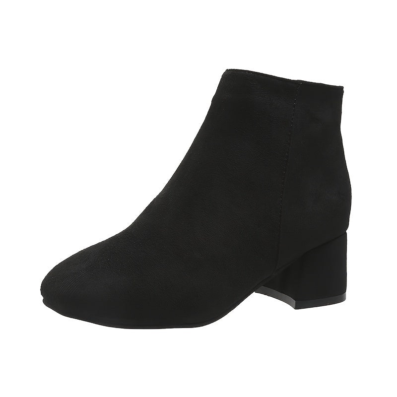 Women's Chelsea Ankle Boot Block Heel — Suede Look 6
