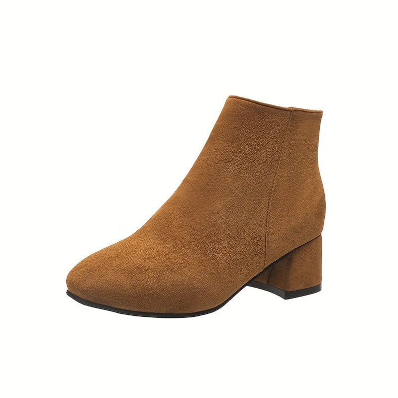 Women's Chelsea Ankle Boot Block Heel — Suede Look 7