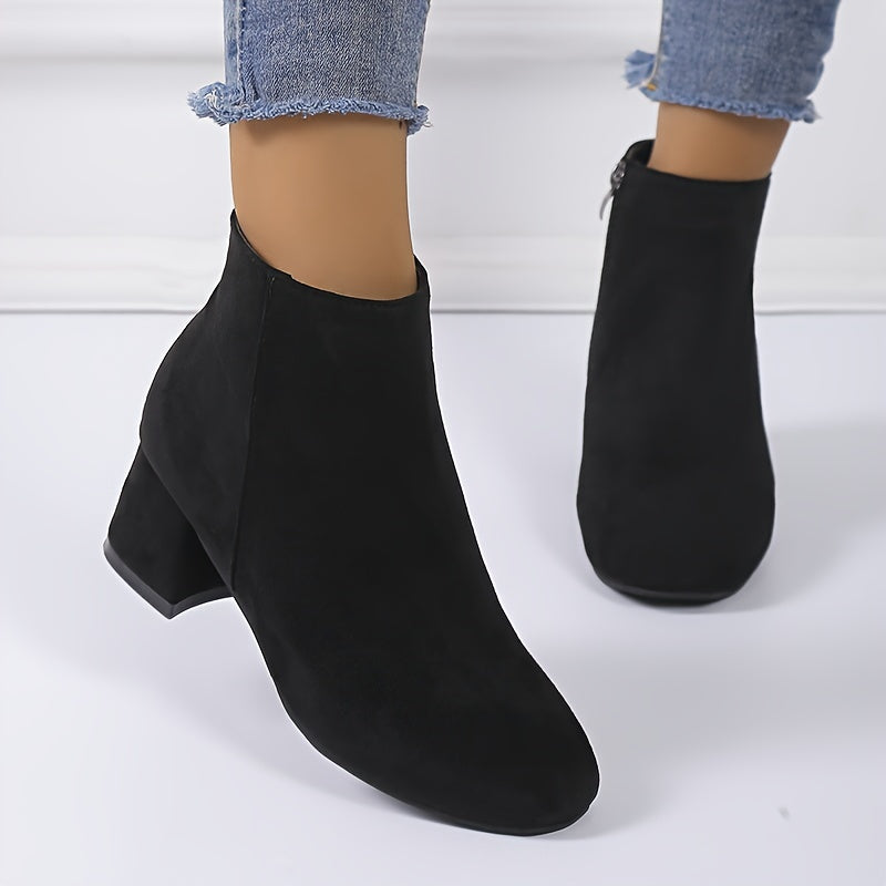 Women's Chelsea Ankle Boot Block Heel — Suede Look 8