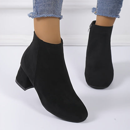 Women's Chelsea Ankle Boot Block Heel — Suede Look 8