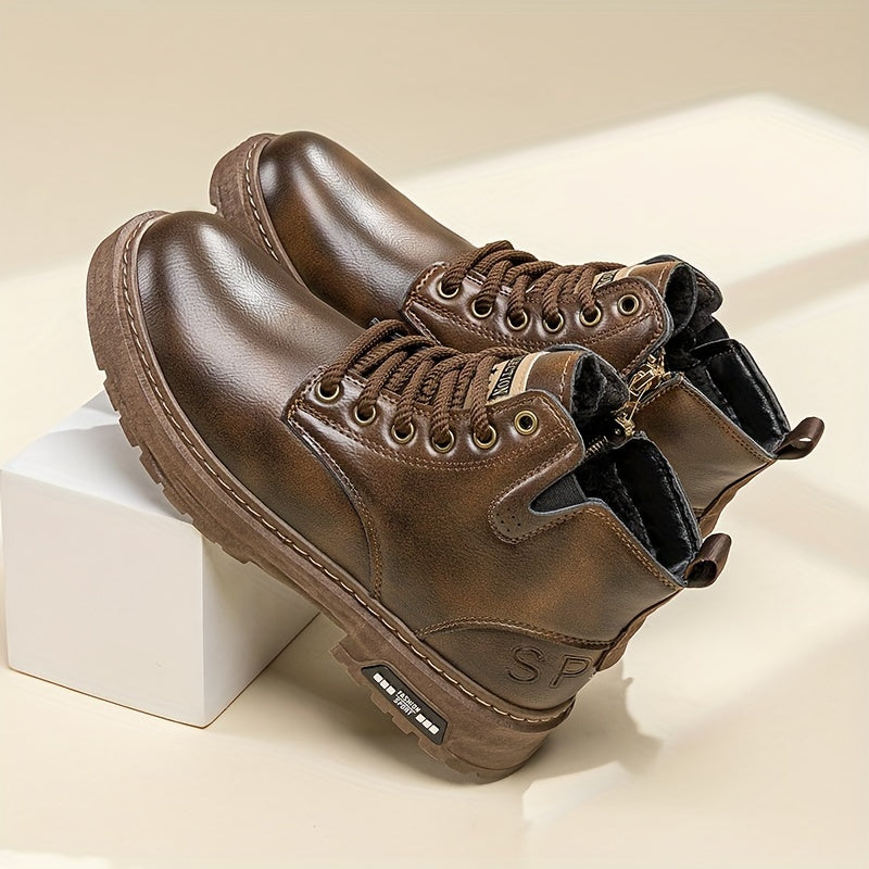 Brynfall Women's Winter Boots — Lined Lace-Up with Grip Sole 9