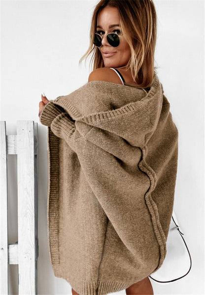 Women's Oversized Hooded Cardigan — Warm Chunky Knit 3