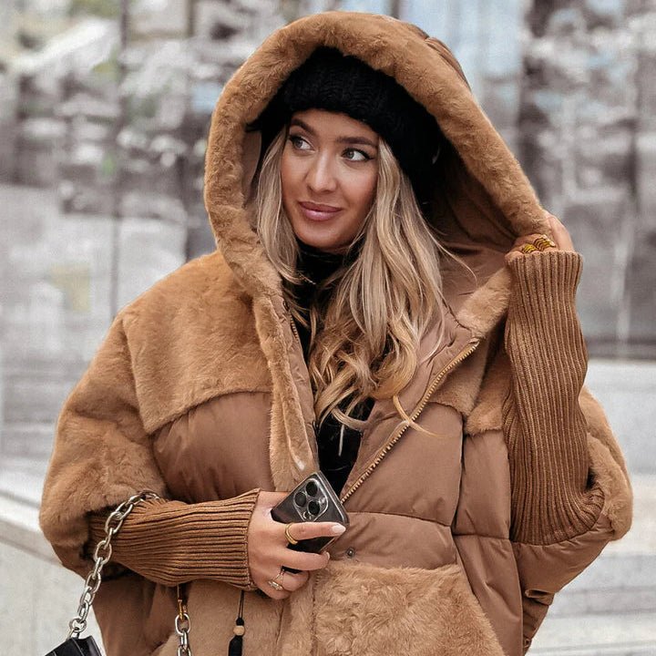 Oversized Women's Puffer Jacket with Faux Fur Hood — S to 3XL 9