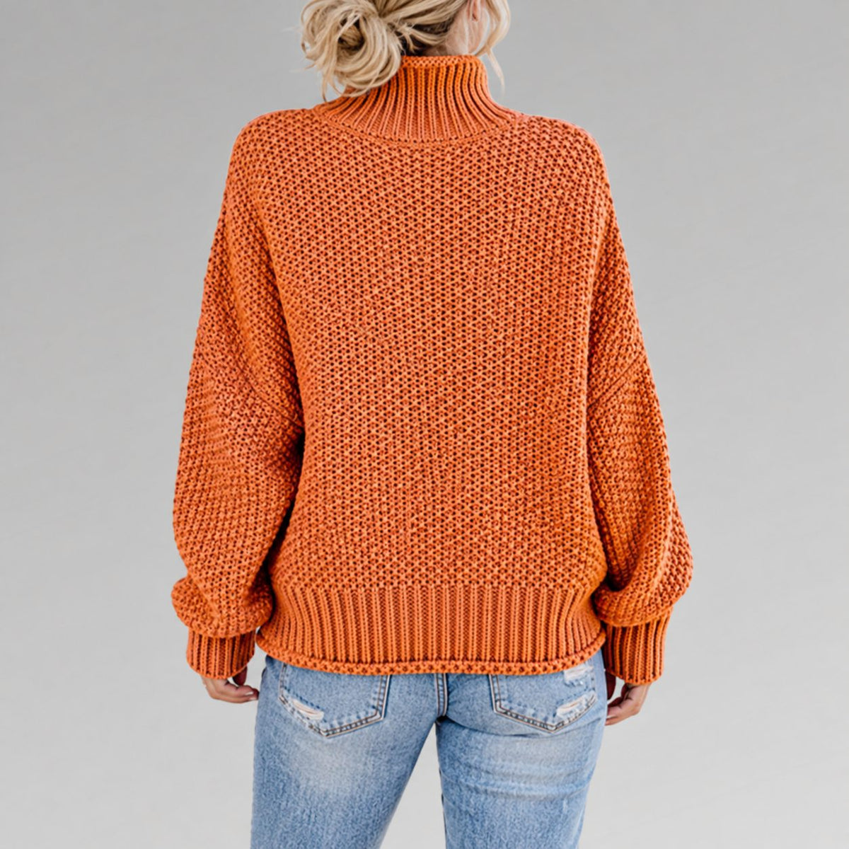 Damen Chunky Cable Knit Rollkragenpullover — Relaxed Fit