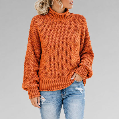 Damen Chunky Cable Knit Rollkragenpullover — Relaxed Fit