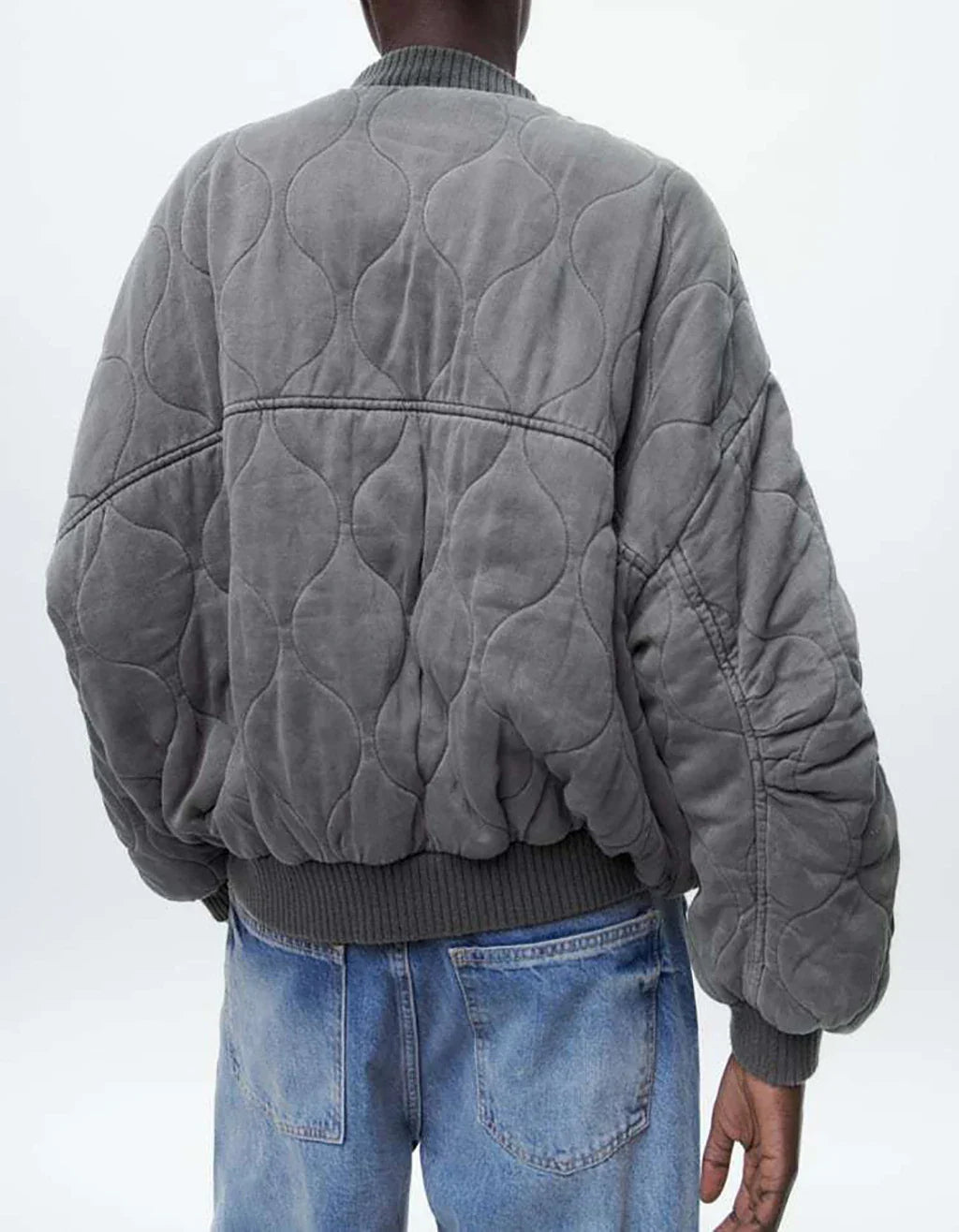 Damen Oversize Bomberjacke Grau — Locker & Stylisch 4