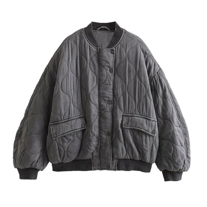 Damen Oversize Bomberjacke Grau — Locker & Stylisch 1