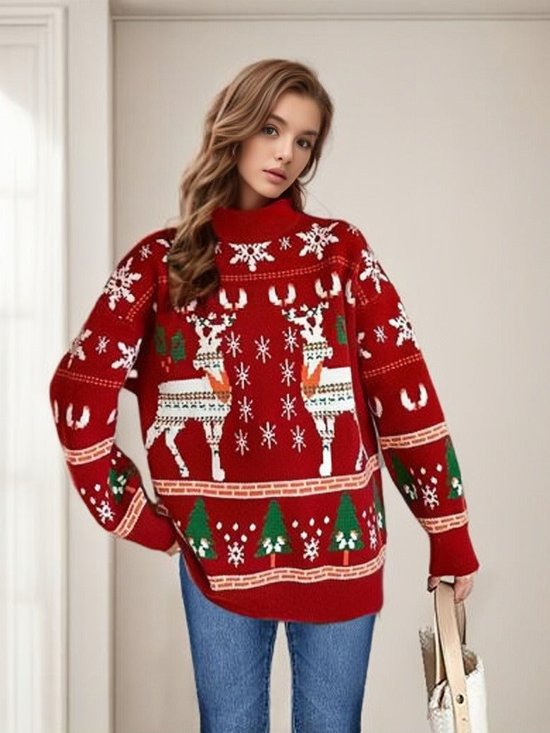 Norweger Weihnachtspullover Damen — Lässiger Schnitt 1