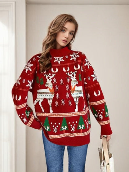 Norweger Weihnachtspullover Damen — Lässiger Schnitt 1