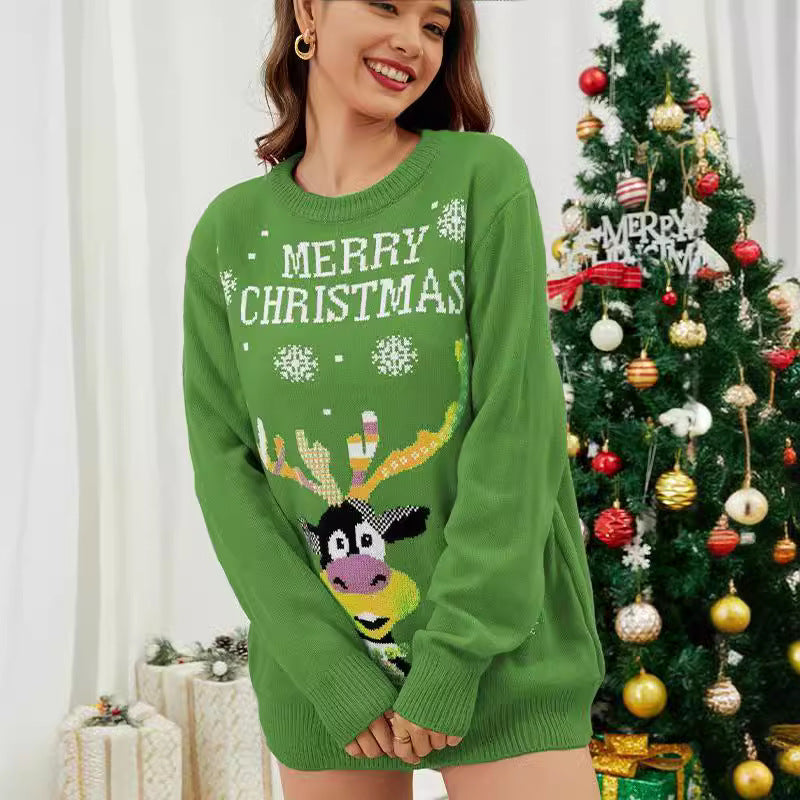 Weihnachtspullover Damen — Rentier, Oversized 4