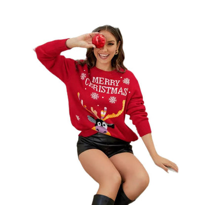 Weihnachtspullover Damen — Rentier, Oversized 5