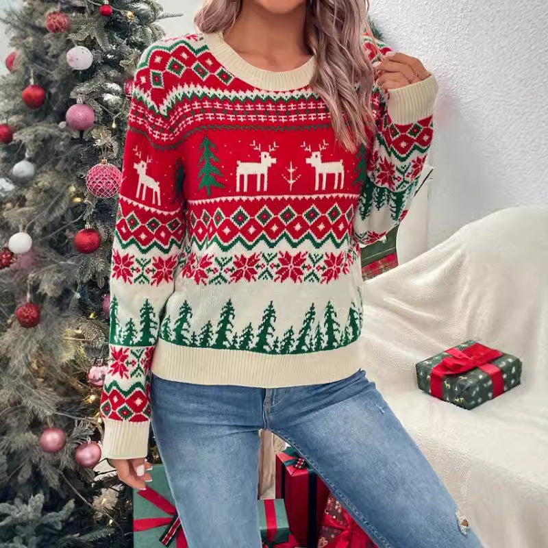 Norweger Weihnachtspullover Damen — Rentier Motiv 2