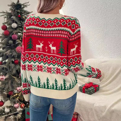 Norweger Weihnachtspullover Damen — Rentier Motiv 4