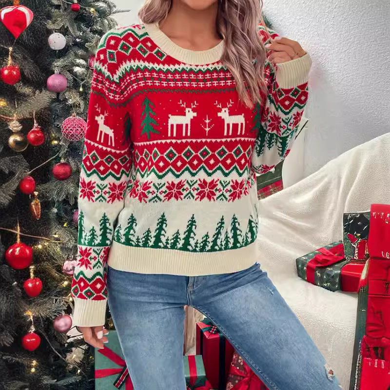 Norweger Weihnachtspullover Damen — Rentier Motiv 6