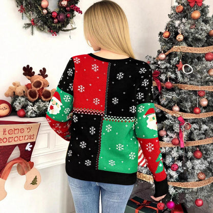 Weihnachtspullover Damen — Schneemann & Tannenbaum 2