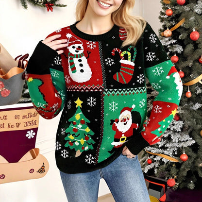 Weihnachtspullover Damen — Schneemann & Tannenbaum 4