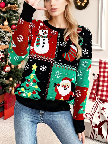 Weihnachtspullover Damen — Schneemann & Tannenbaum 6