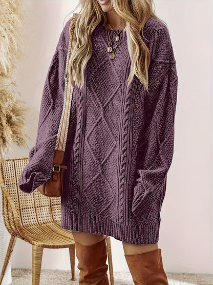 Helene Cable-Knit Sweater Dress — Cozy & Elegant 2