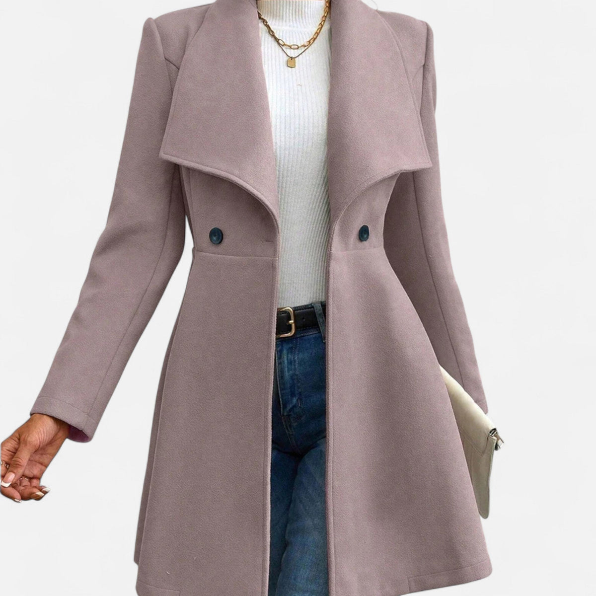 Women's Lapel Wool Winter Coat — Elegant Tailored Fit 5