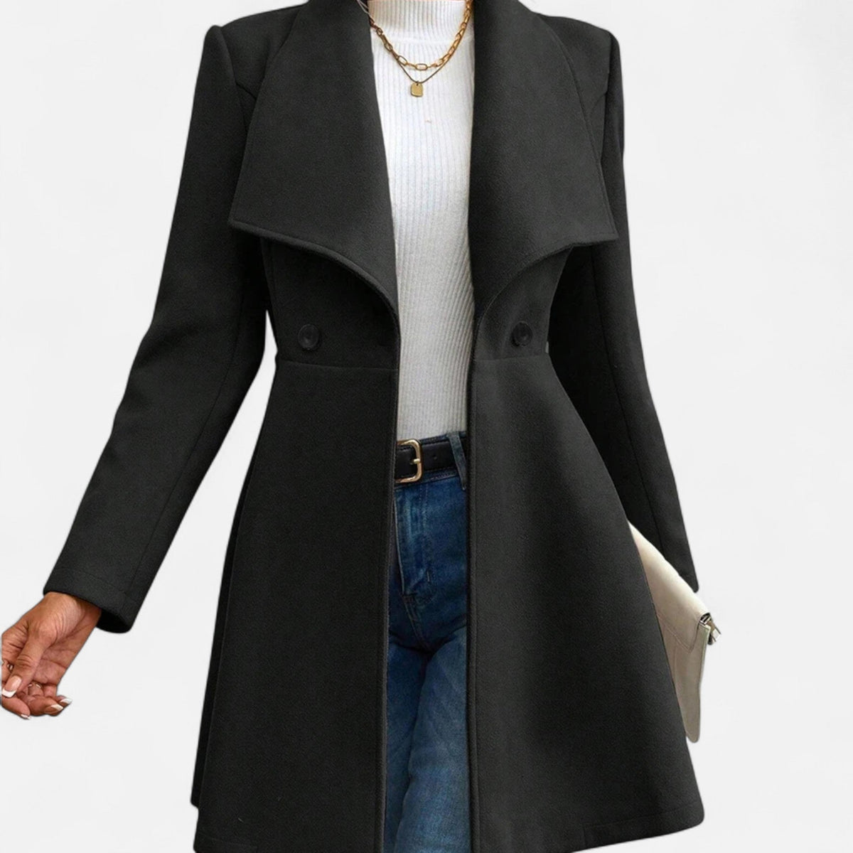 Women's Lapel Wool Winter Coat — Elegant Tailored Fit 6