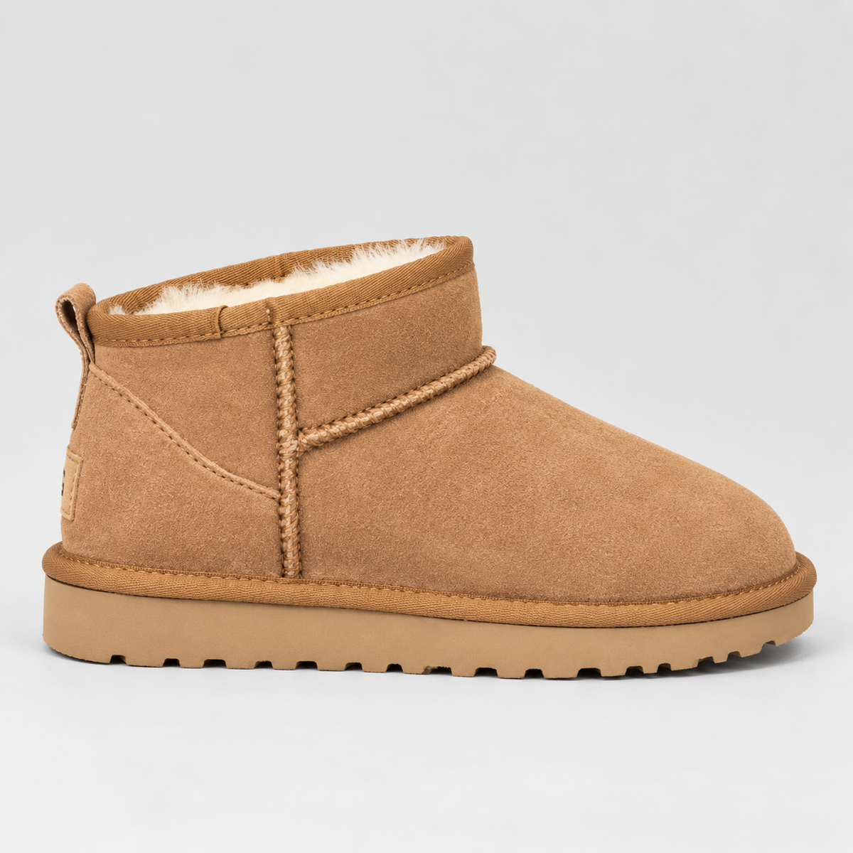 Women's Suede Ankle Boots — Fur Lined Winter Shoes with Grip 1