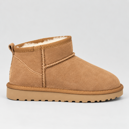 Women's Suede Ankle Boots — Fur Lined Winter Shoes with Grip 1