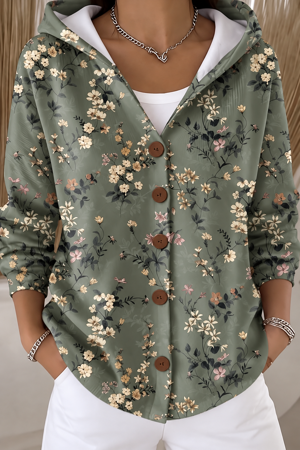 Shaharit Women's Button Cardigan — Elegant Knit Sweater 4