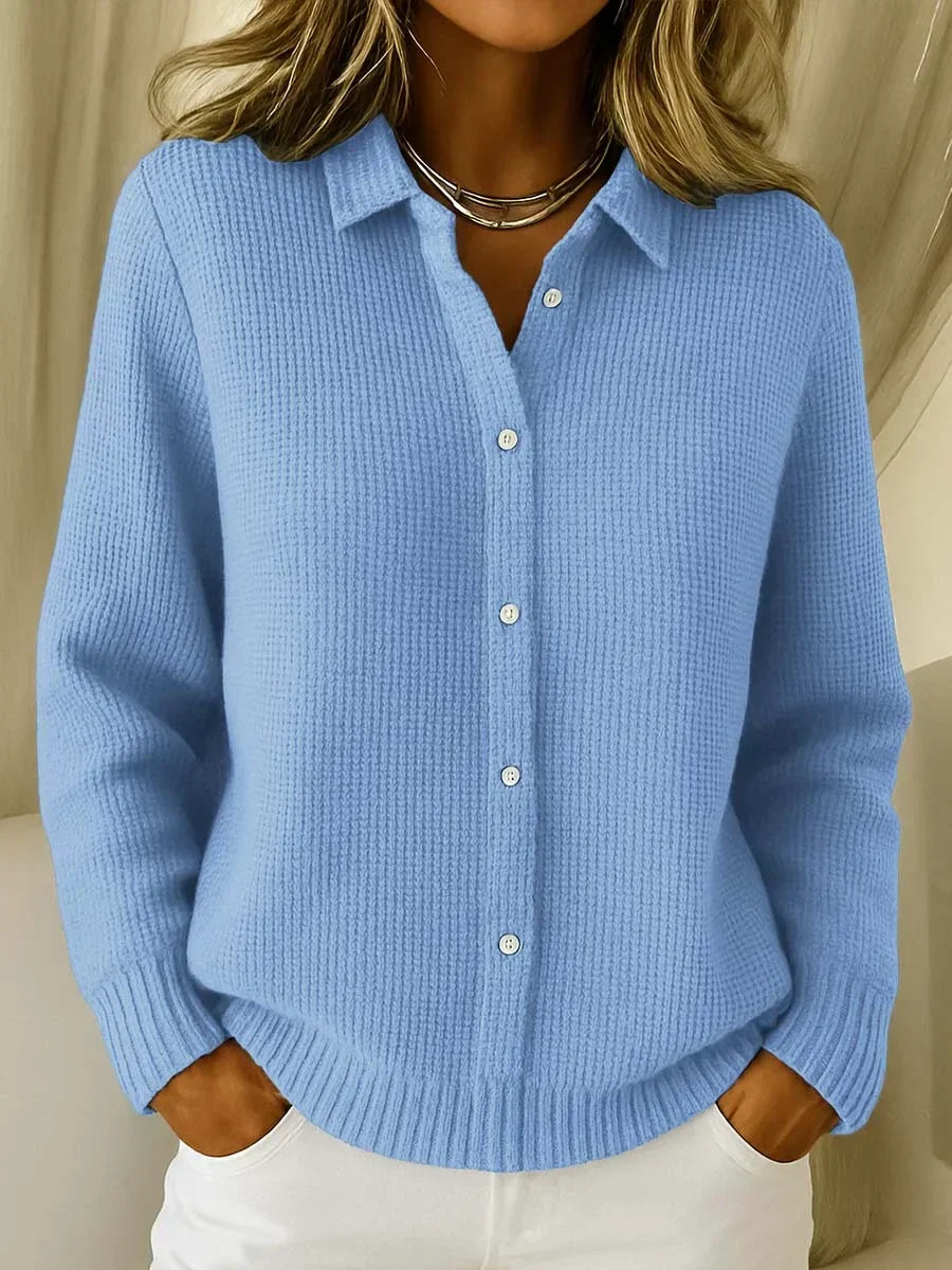 Elegant Longline Knit Cardigan Women — Button-Front Cozy Fit 1