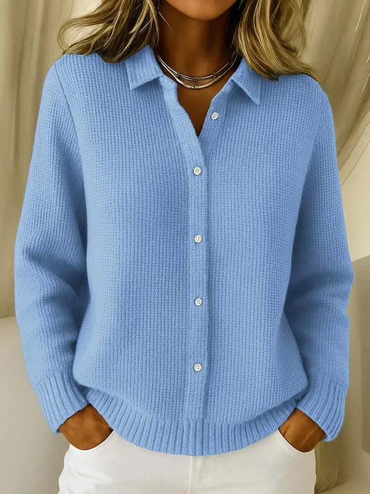 Elegant Longline Knit Cardigan Women — Button-Front Cozy Fit 1