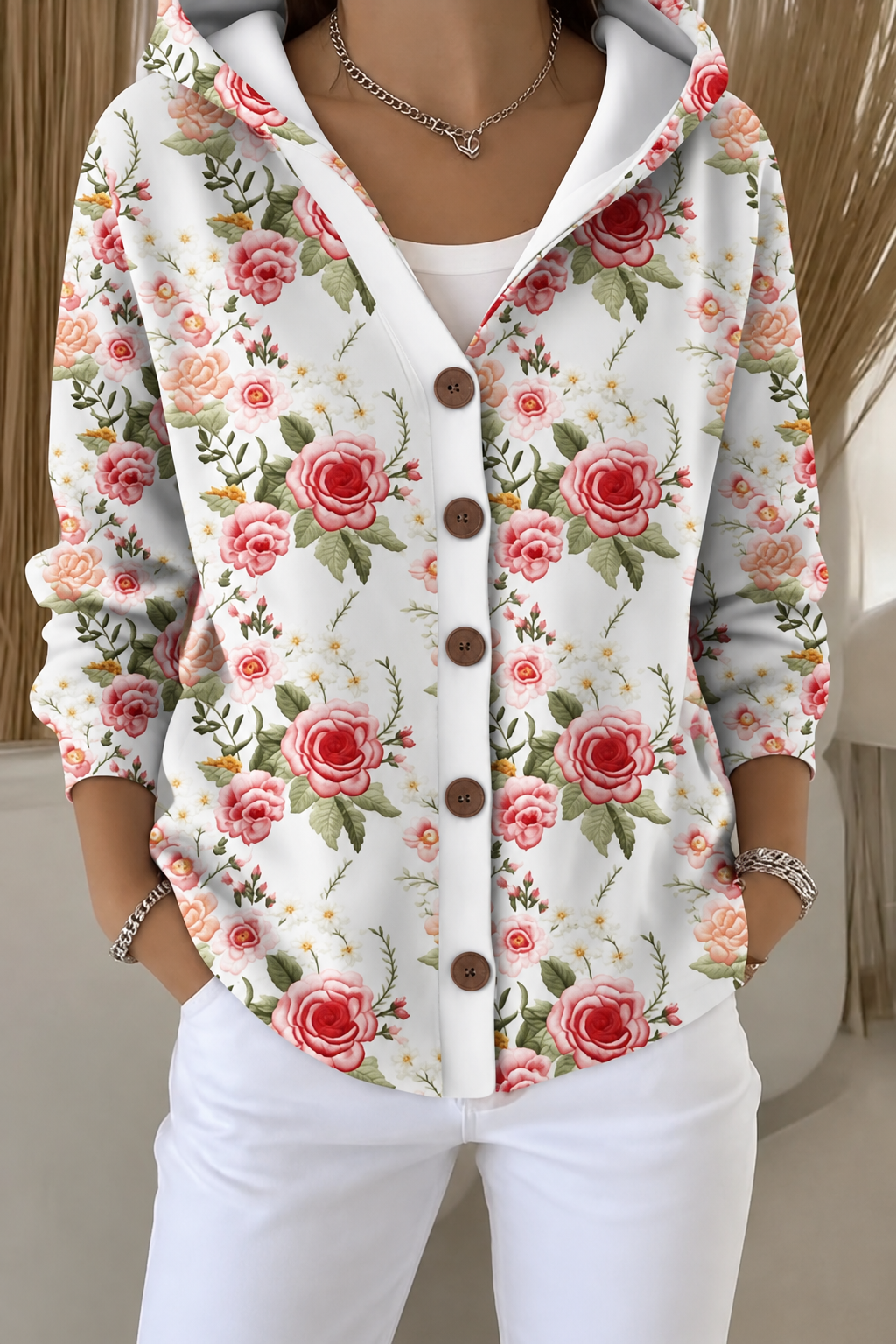 Shaharit Women's Button Cardigan — Elegant Knit Sweater 5