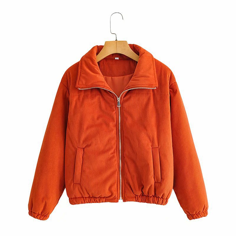 Women's Quilted Corduroy Winter Jacket — High Collar 4