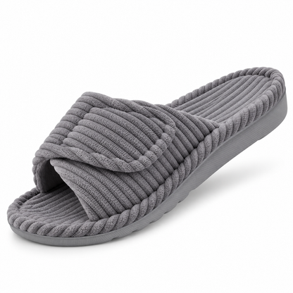 Women's Corduroy Slide Slippers — Padded Cross-Strap Indoor 1