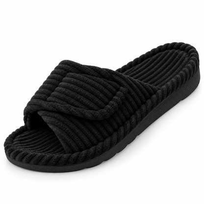 Women's Corduroy Slide Slippers — Padded Cross-Strap Indoor 2