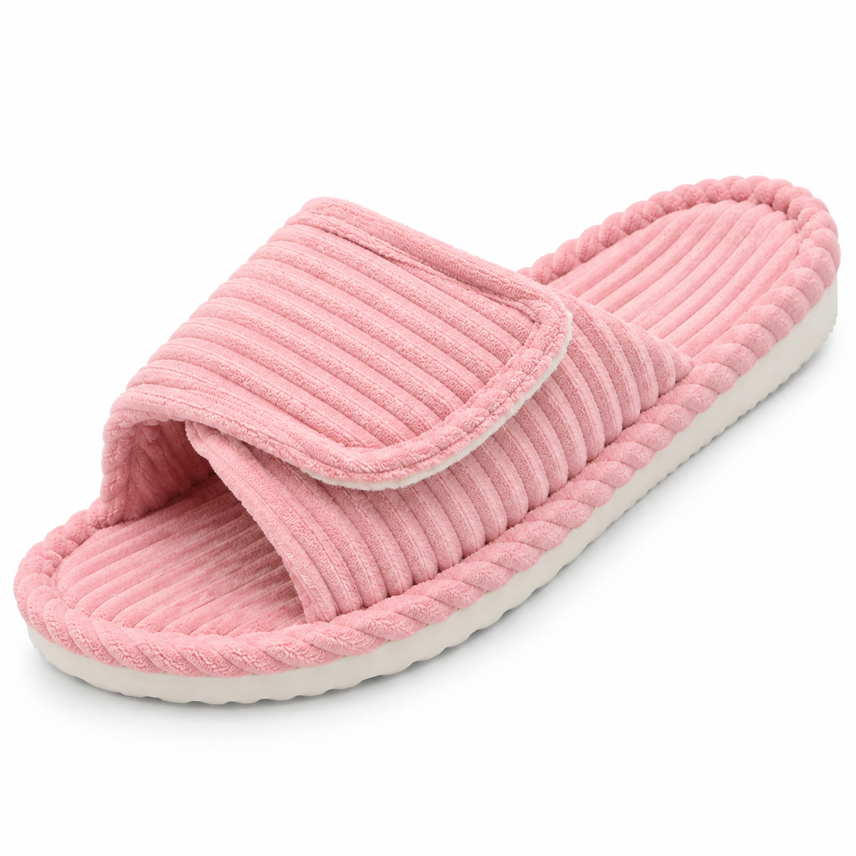 Women's Corduroy Slide Slippers — Padded Cross-Strap Indoor 4