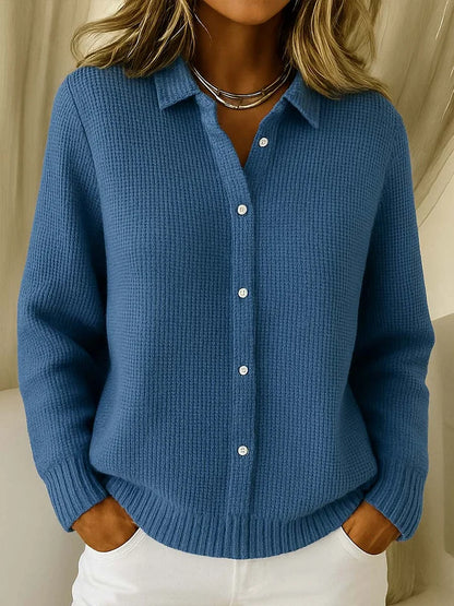 Elegant Longline Knit Cardigan Women — Button-Front Cozy Fit 4