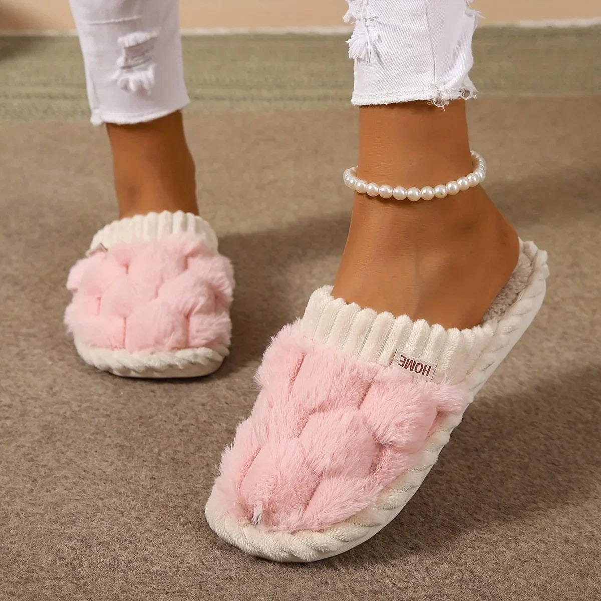 Flauschige Hausschuhe Damen — Warme Plüsch Pantoffeln 4