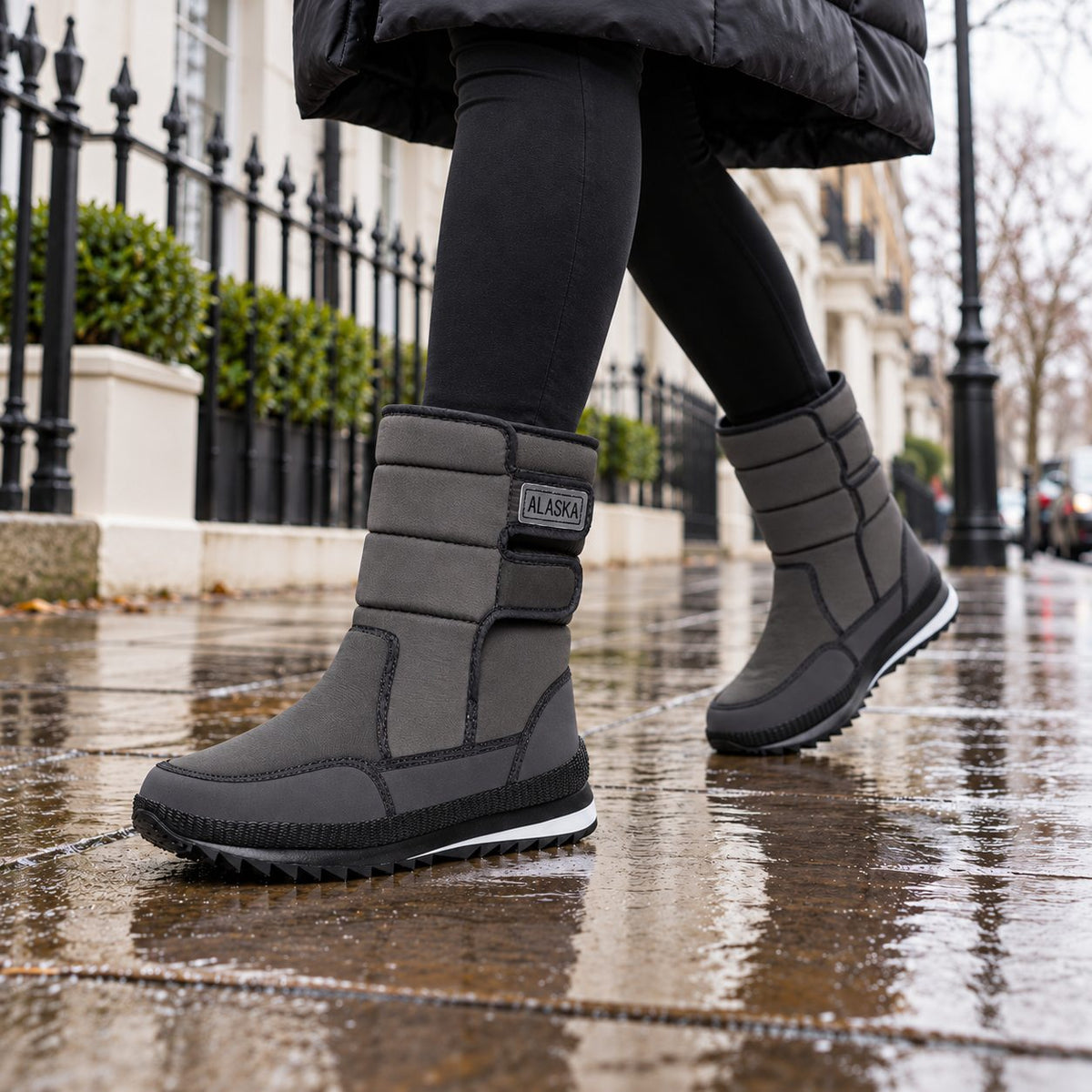 Gefütterte Winterstiefel Damen in Grau