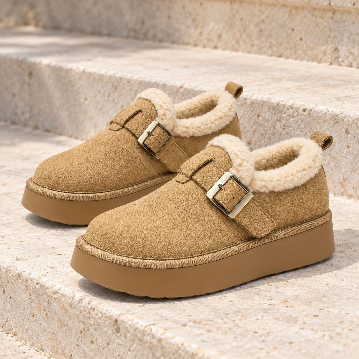 Fleece-Gefütterte Slip-On Mule Sneaker mit Dicker Sohle