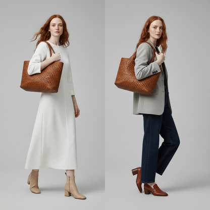 Handwoven Leather Tote Bag — Soft, Spacious & Timeless 2