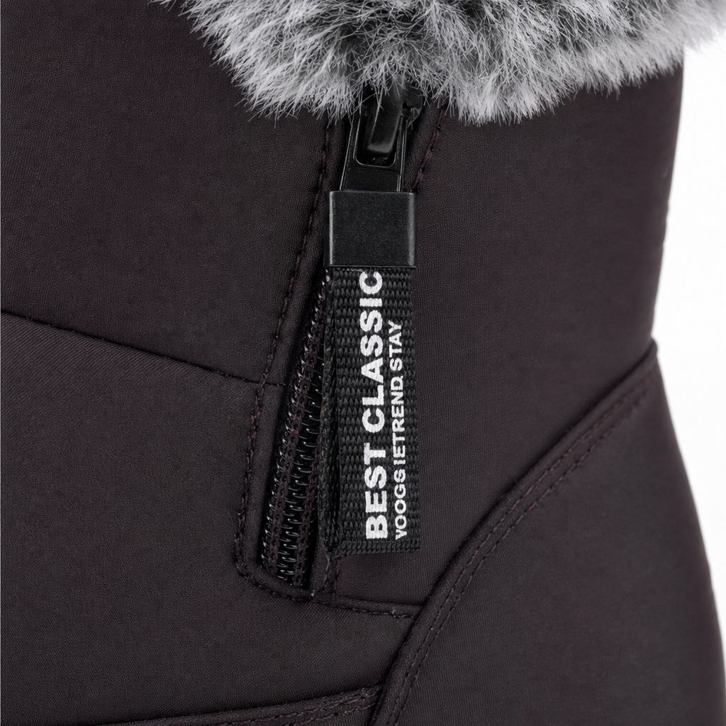 Women's Lined Winter Boots Slip-On — Waterproof Faux Fur 10