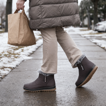 Women's Lined Winter Boots Slip-On — Waterproof Faux Fur 2