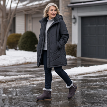Women's Lined Winter Boots Slip-On — Waterproof Faux Fur 4