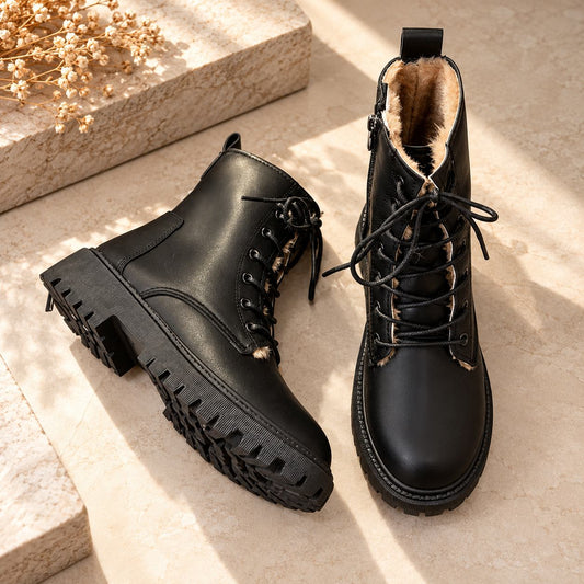 Gefütterte Schnürboots Damen — Combat Boots mit Futter 1